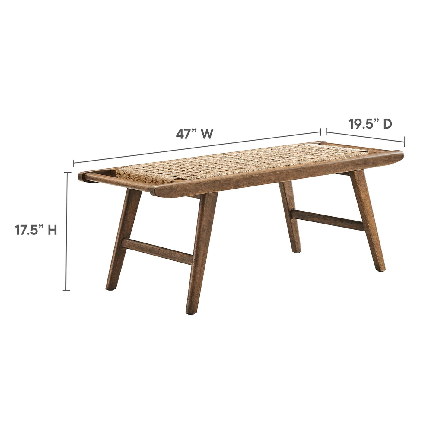 Saoirse 47" Wove Rope Wood Bench