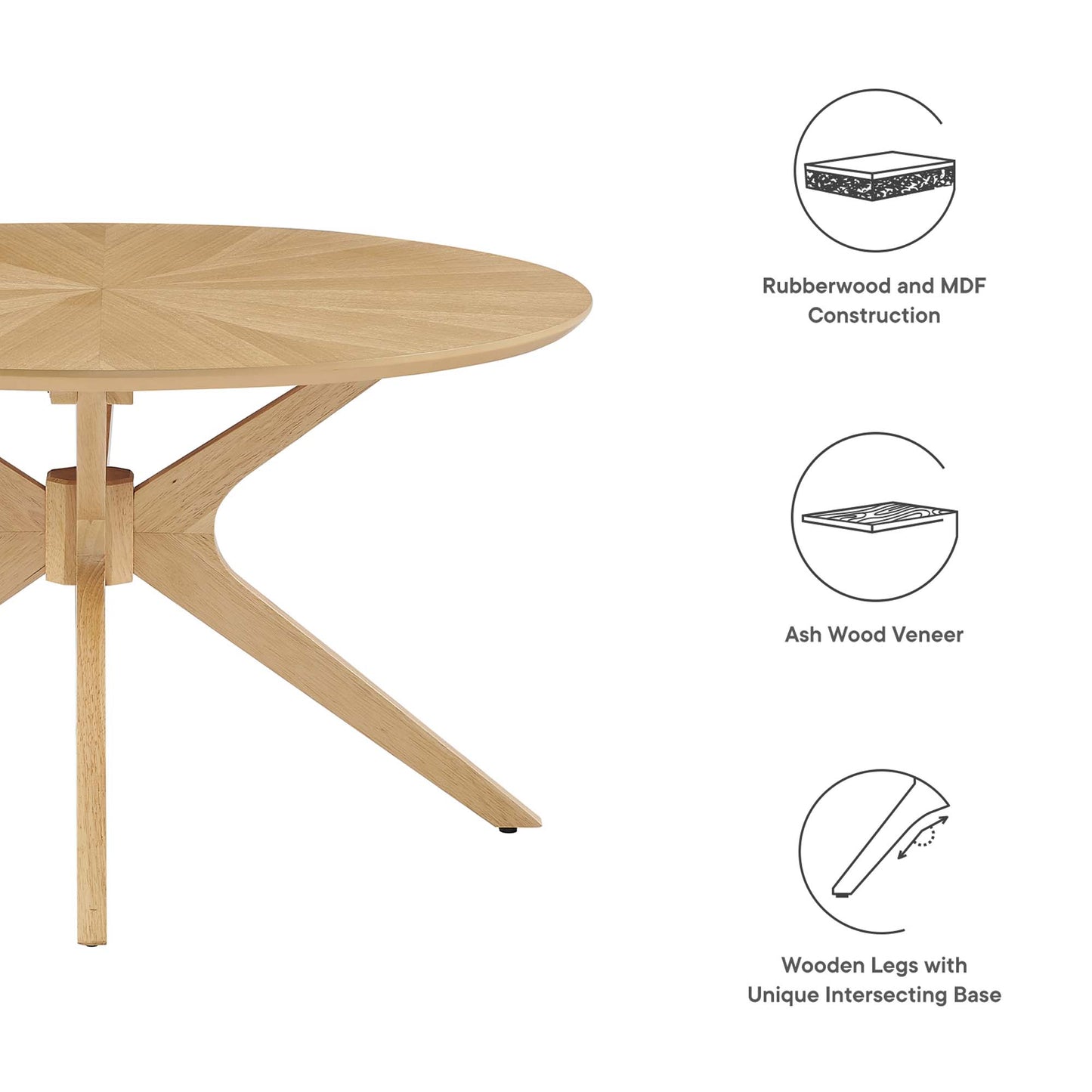 Crossroads Round Wood Coffee Table