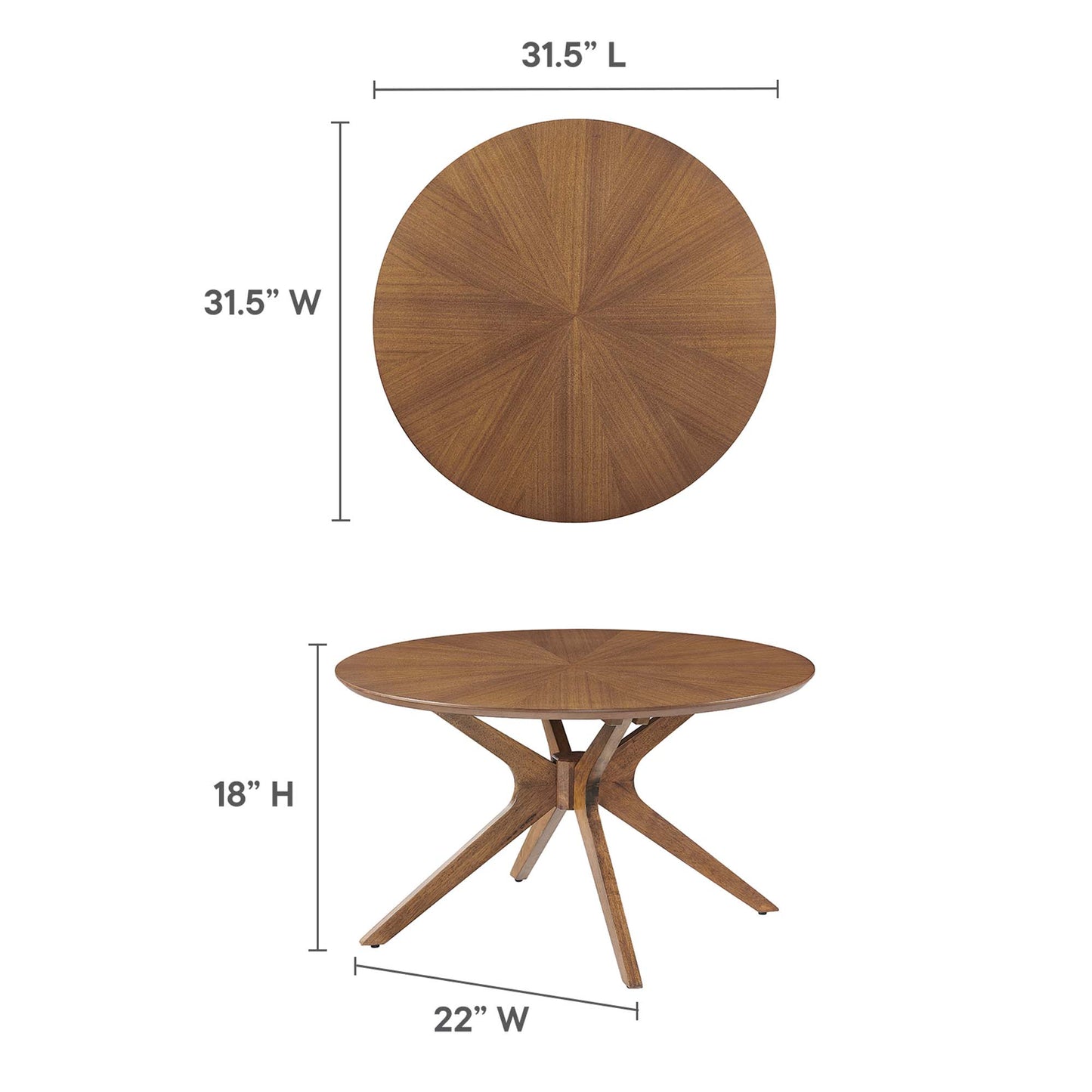 Crossroads Round Wood Coffee Table