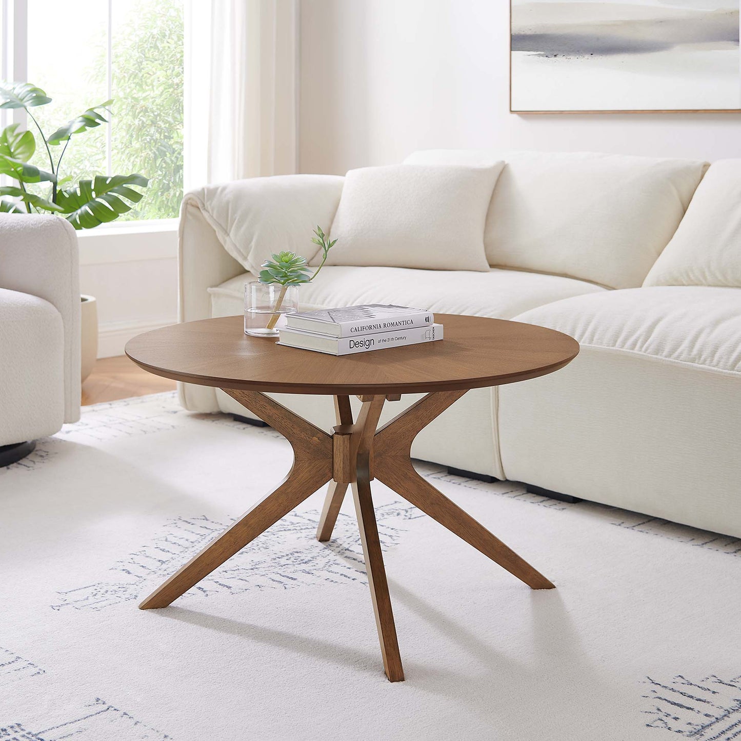 Crossroads Round Wood Coffee Table