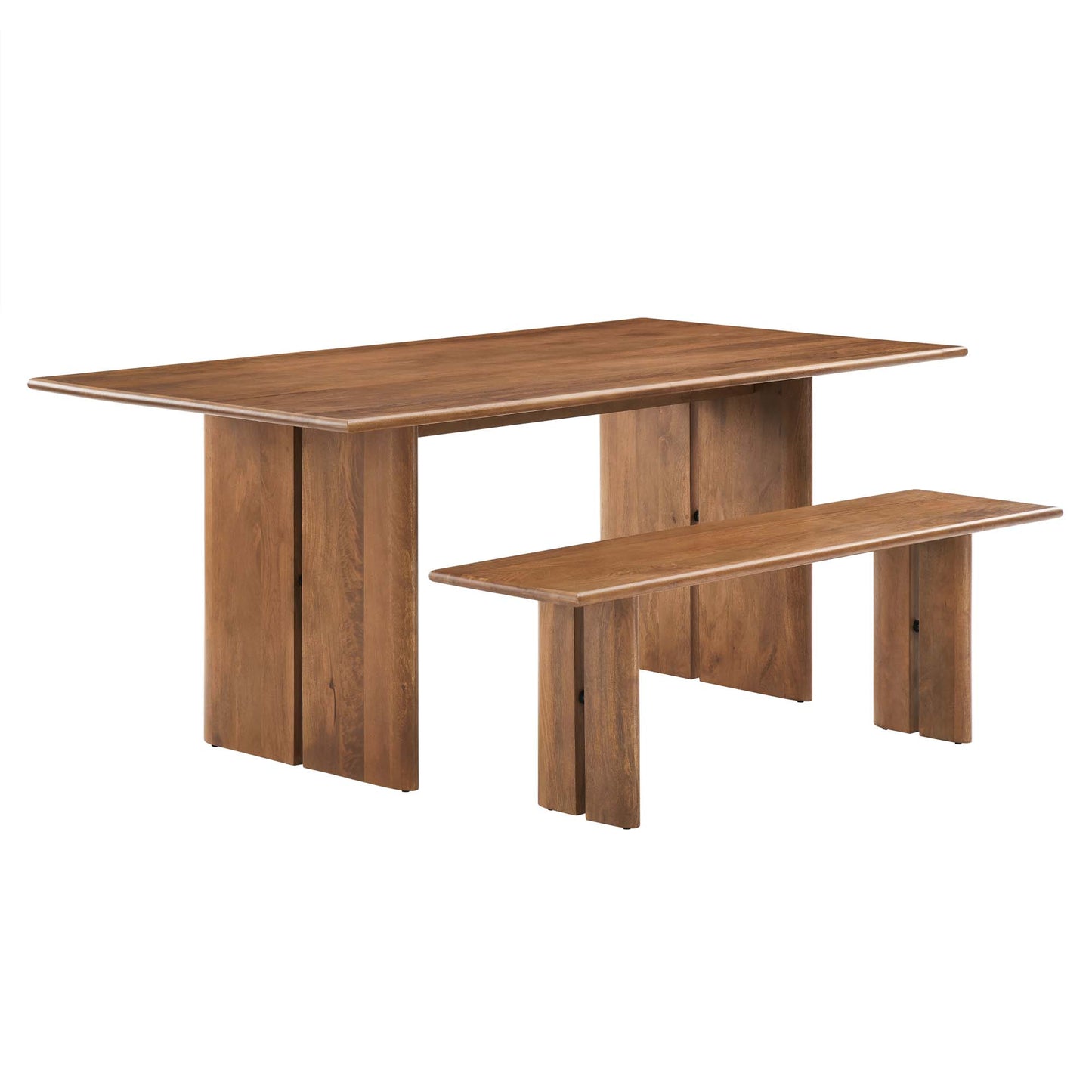 Amistad 72" Wood Dining Table and Bench Set