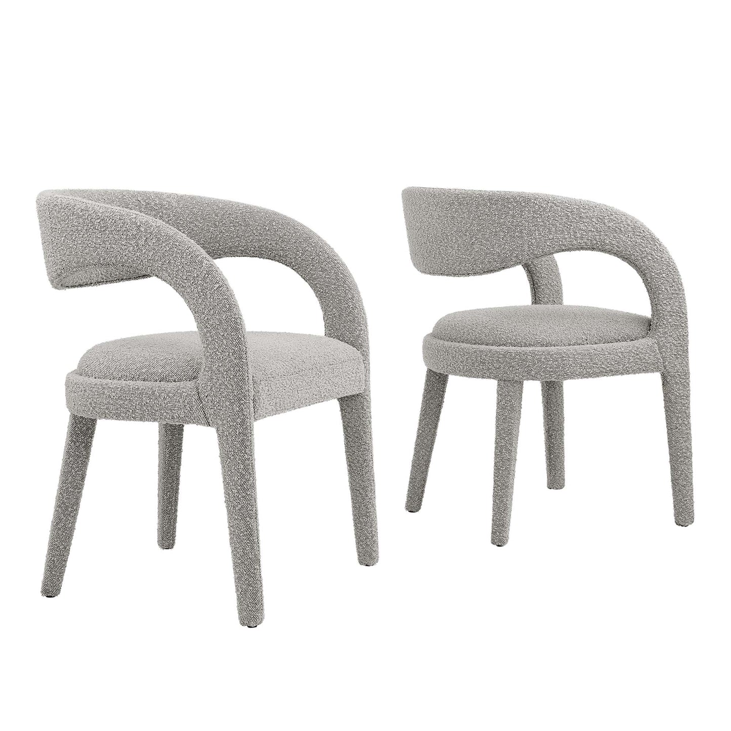 Juego de 2 sillas de comedor tapizadas Pinnacle Boucle de Modway