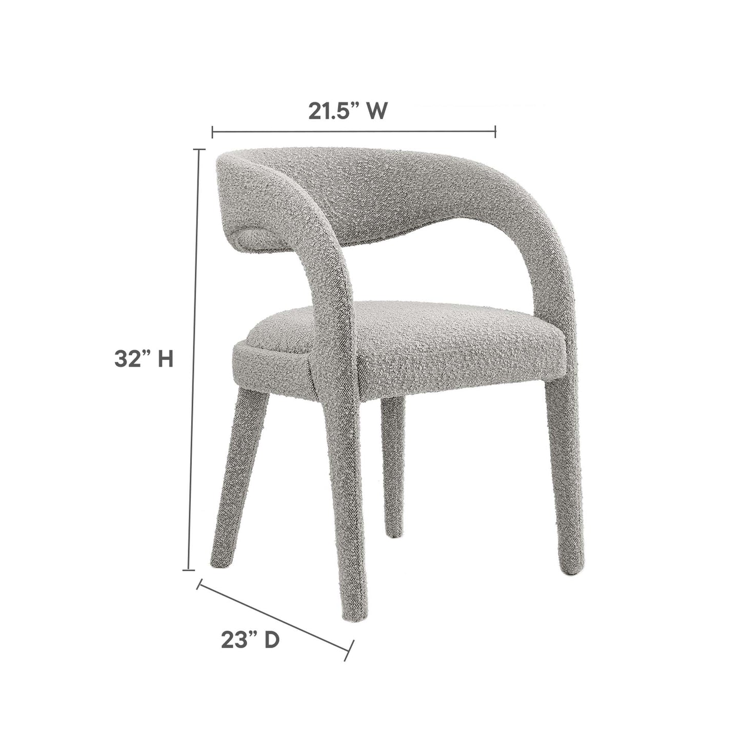 Juego de 2 sillas de comedor tapizadas Pinnacle Boucle de Modway