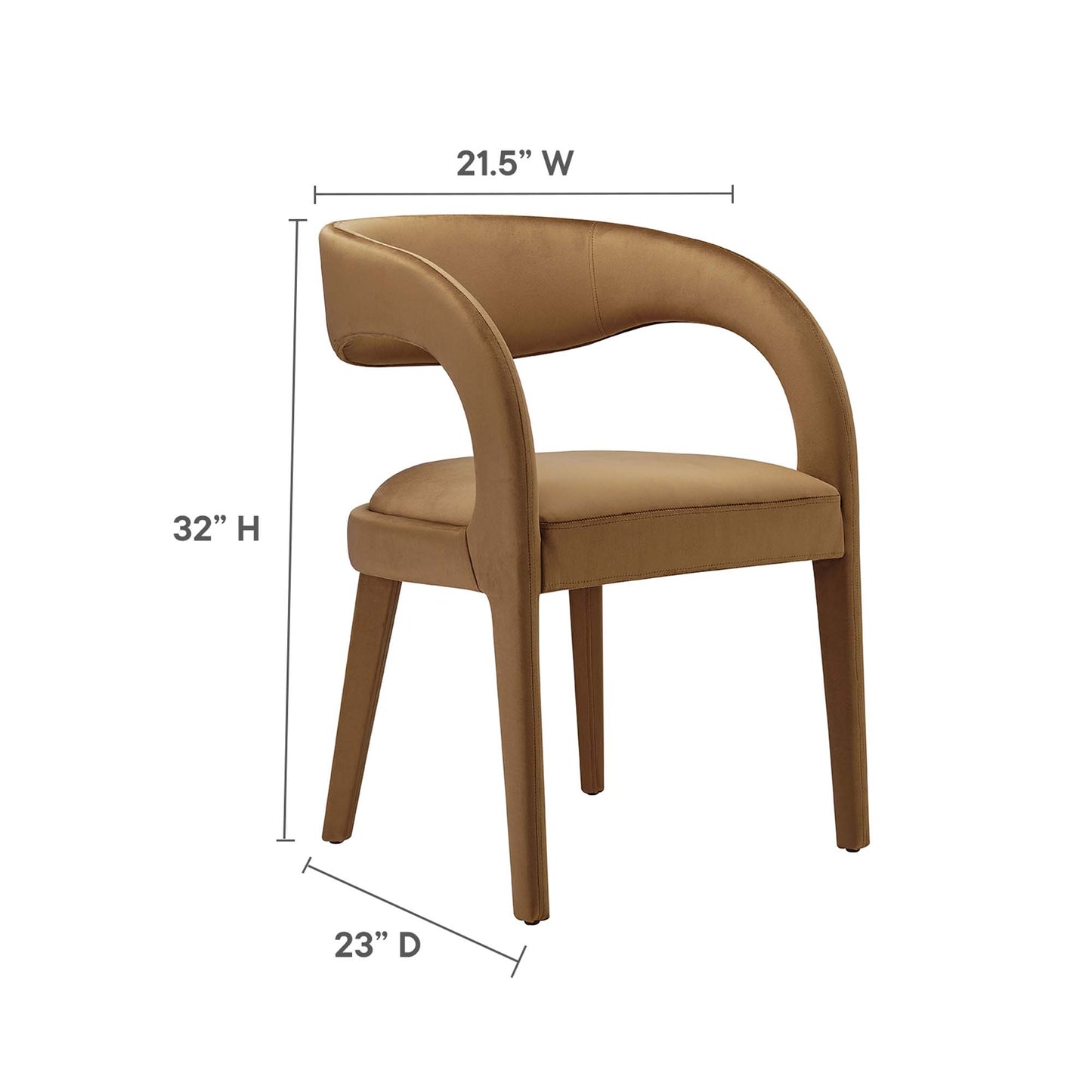 Juego de 2 sillas de comedor Pinnacle Performance de terciopelo de Modway