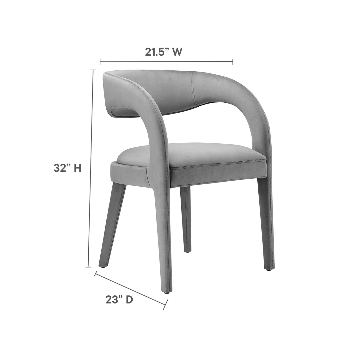 Juego de 2 sillas de comedor Pinnacle Performance de terciopelo de Modway