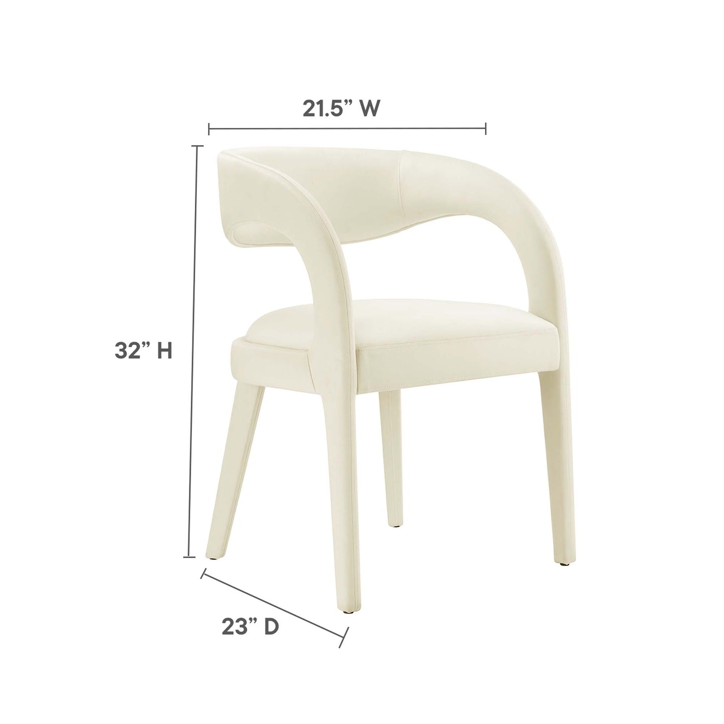 Juego de 2 sillas de comedor Pinnacle Performance de terciopelo de Modway