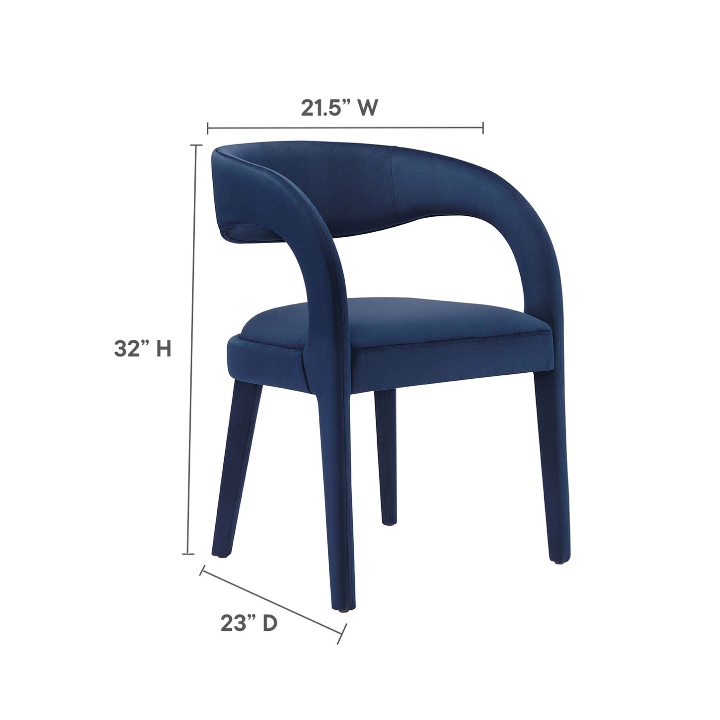 Juego de 2 sillas de comedor Pinnacle Performance de terciopelo de Modway