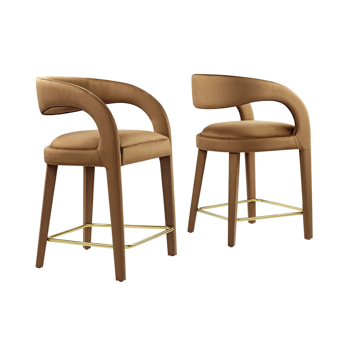 Ensemble de 2 tabourets de bar Pinnacle Performance en velours par Modway