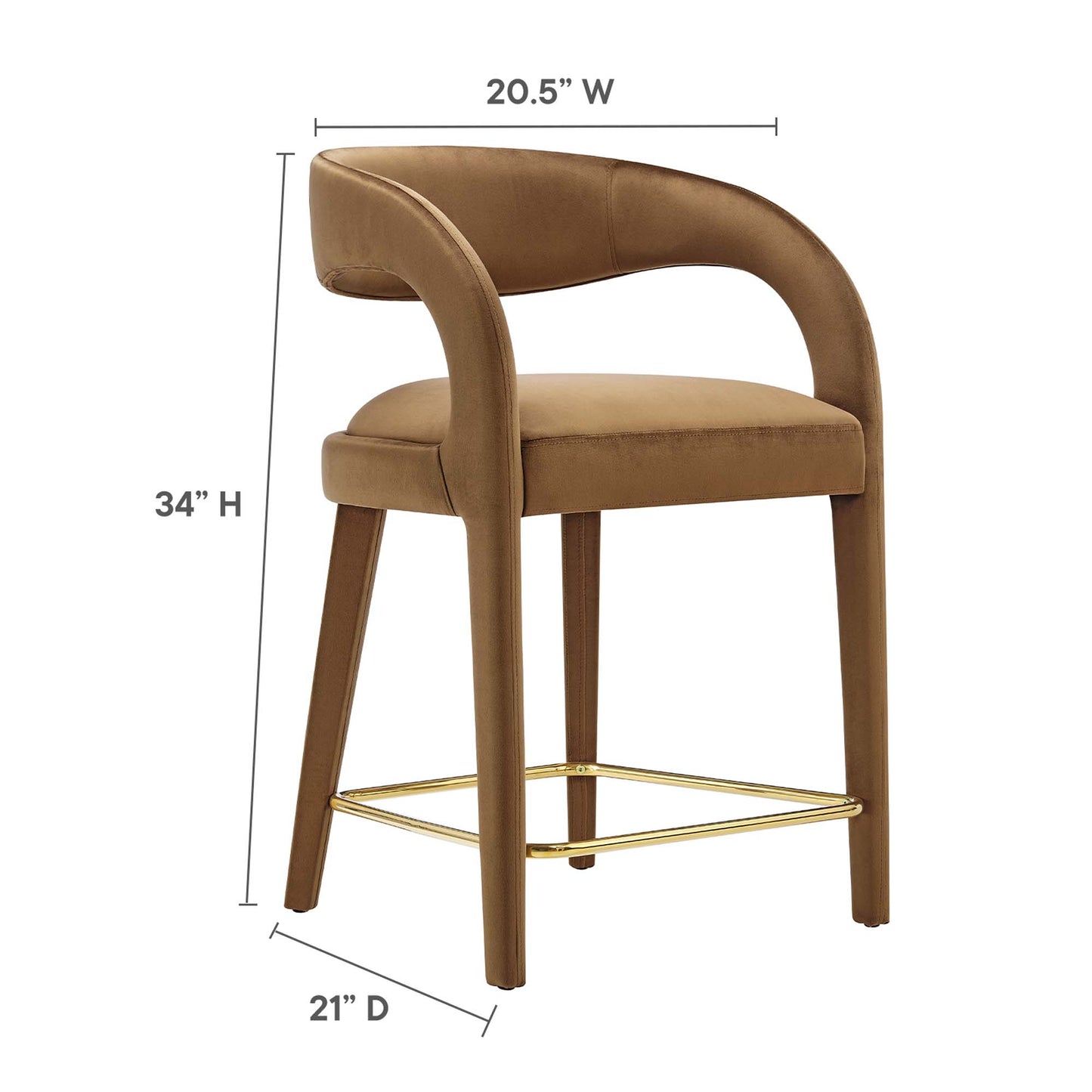 Ensemble de 2 tabourets de bar Pinnacle Performance en velours par Modway