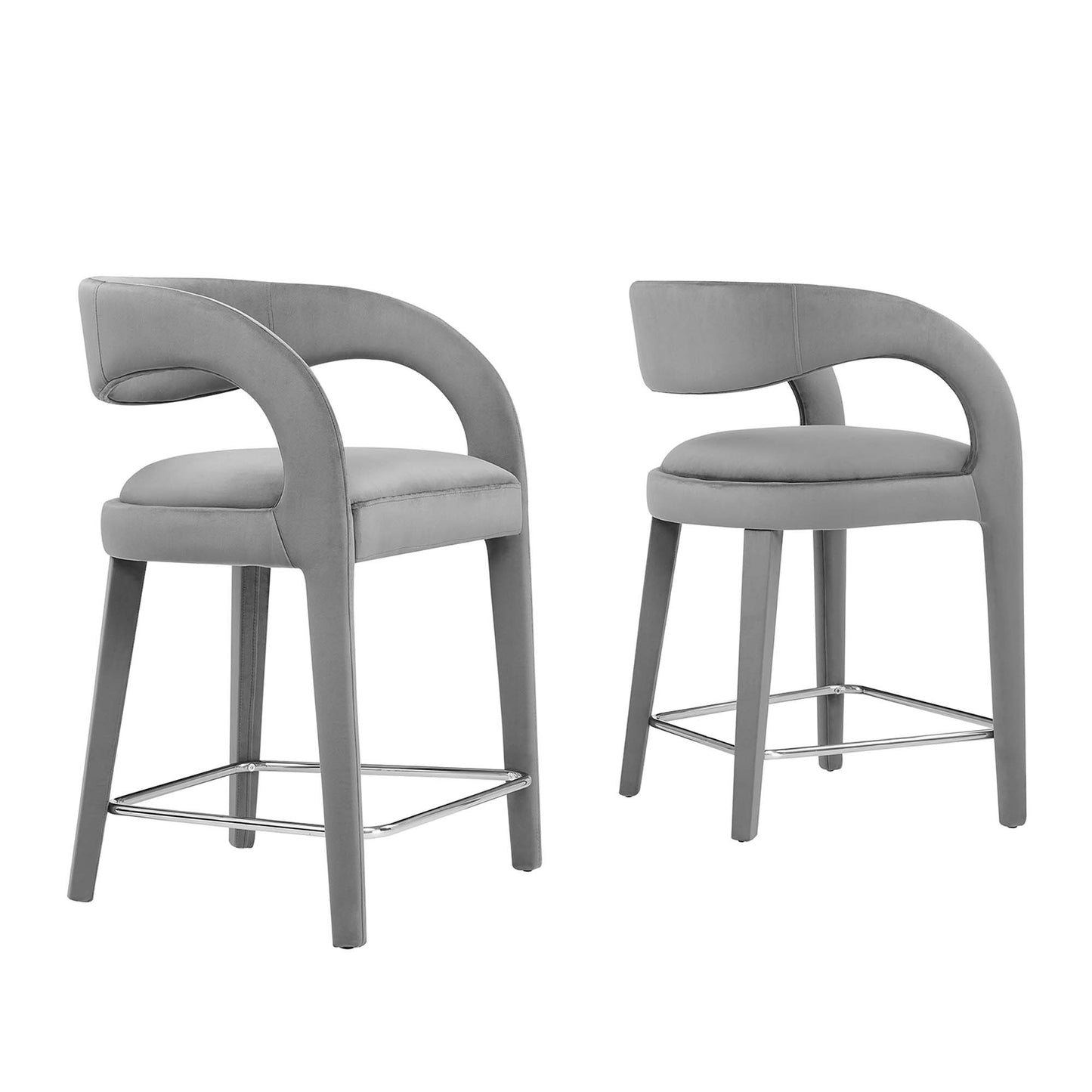 Ensemble de 2 tabourets de bar Pinnacle Performance en velours par Modway