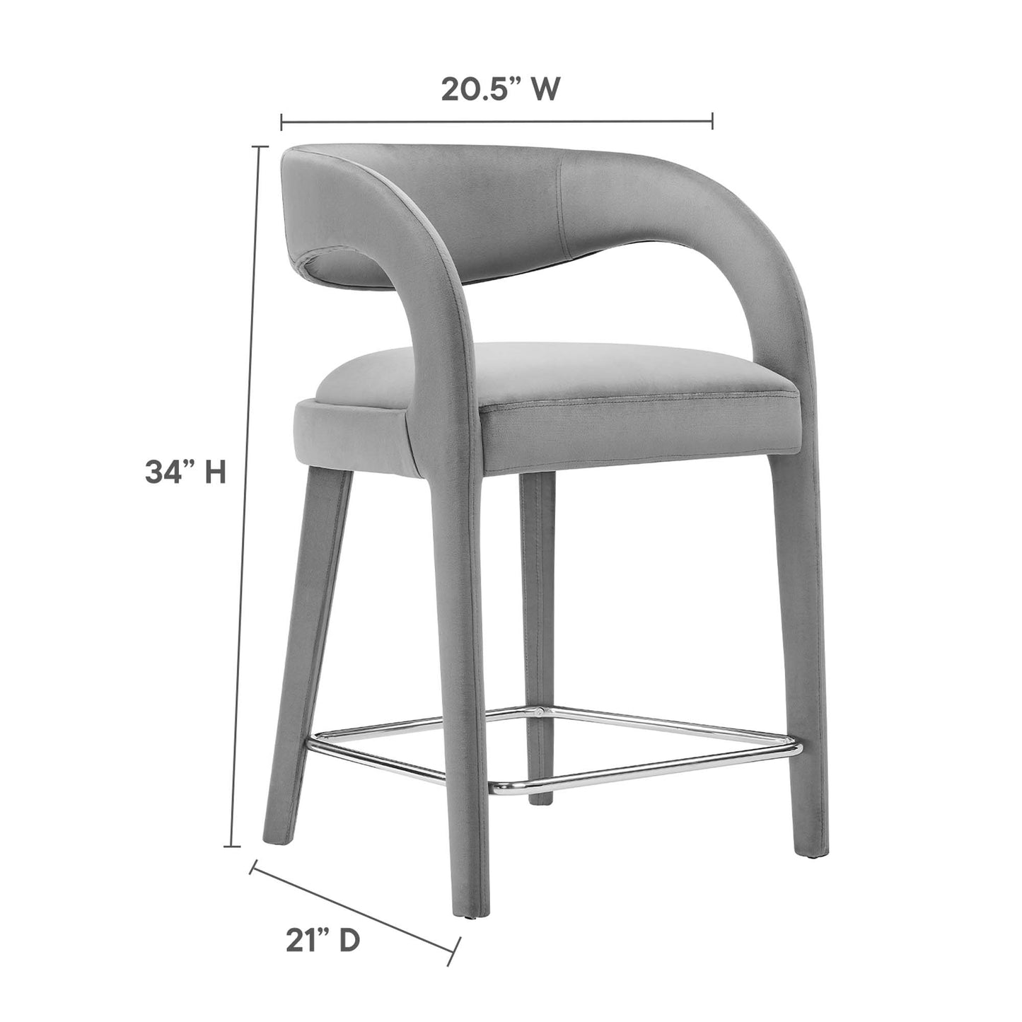 Ensemble de 2 tabourets de bar Pinnacle Performance en velours par Modway