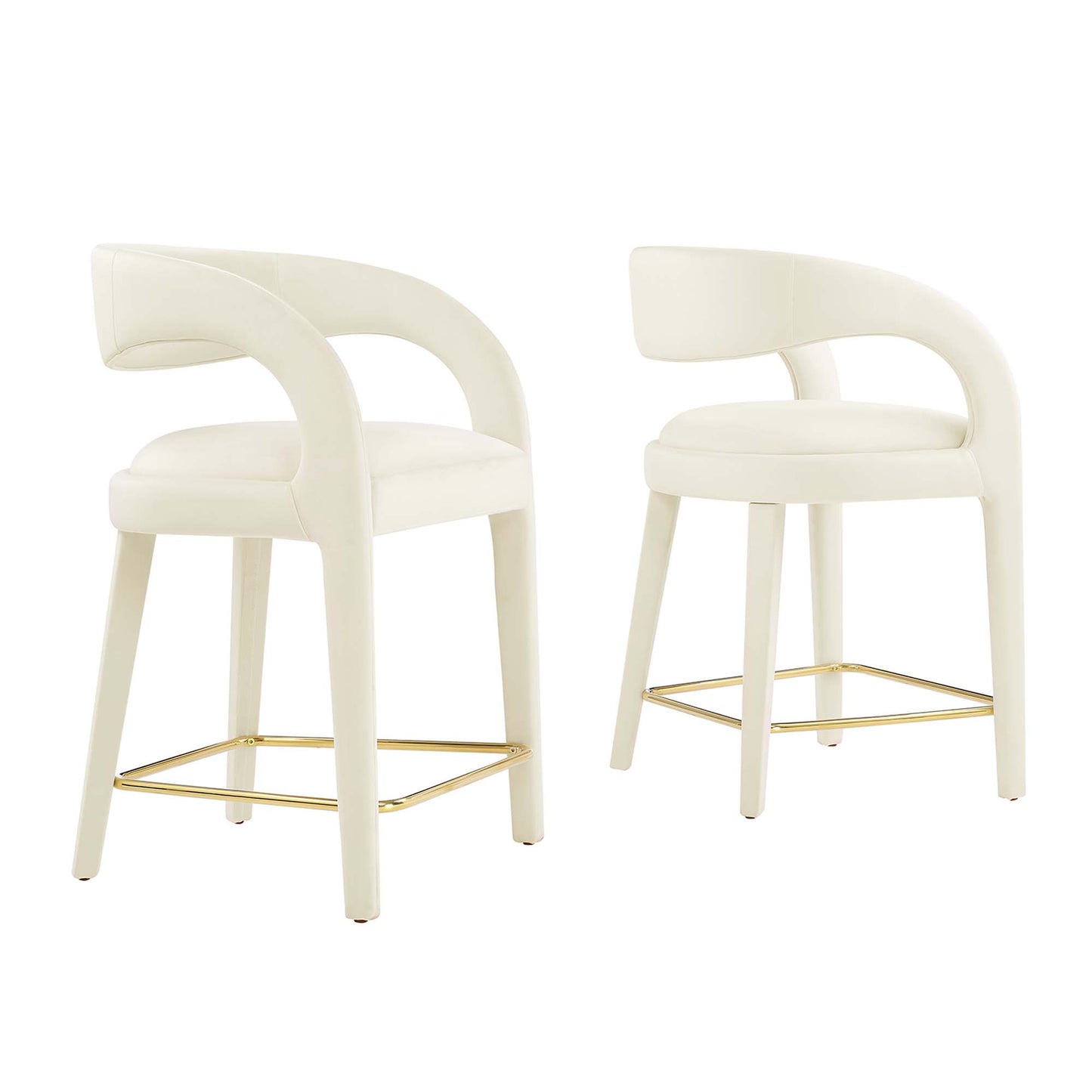 Ensemble de 2 tabourets de bar Pinnacle Performance en velours par Modway