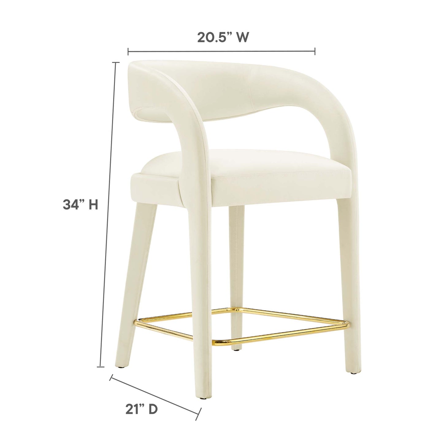 Ensemble de 2 tabourets de bar Pinnacle Performance en velours par Modway