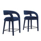 Ensemble de 2 tabourets de bar Pinnacle Performance en velours par Modway