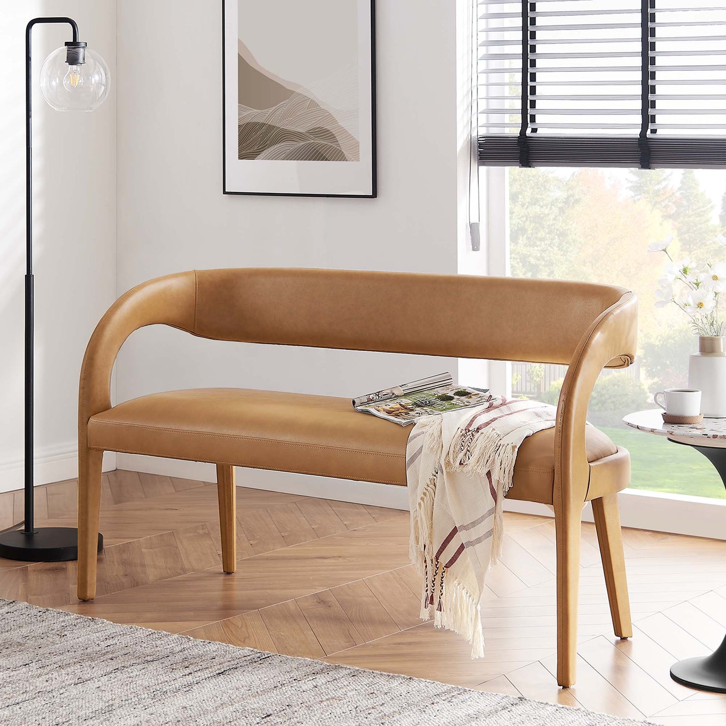 Pinnacle Vegan Leather Accent Bench