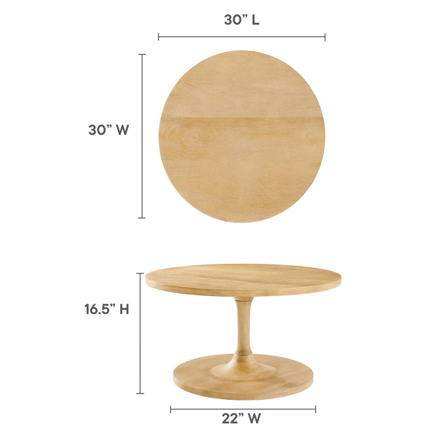 Lina Round Wood Coffee Table