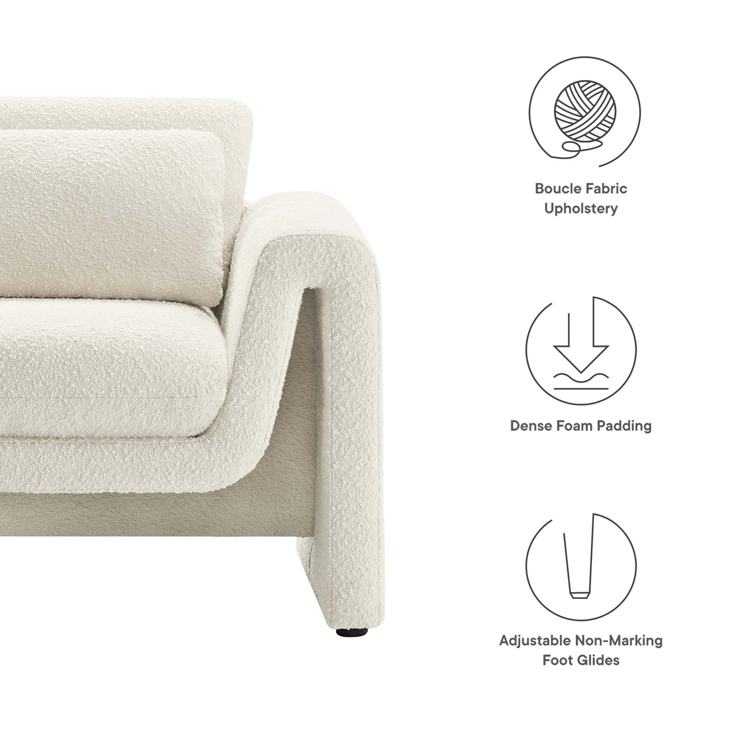 Waverly Boucle Upholstered Armchair