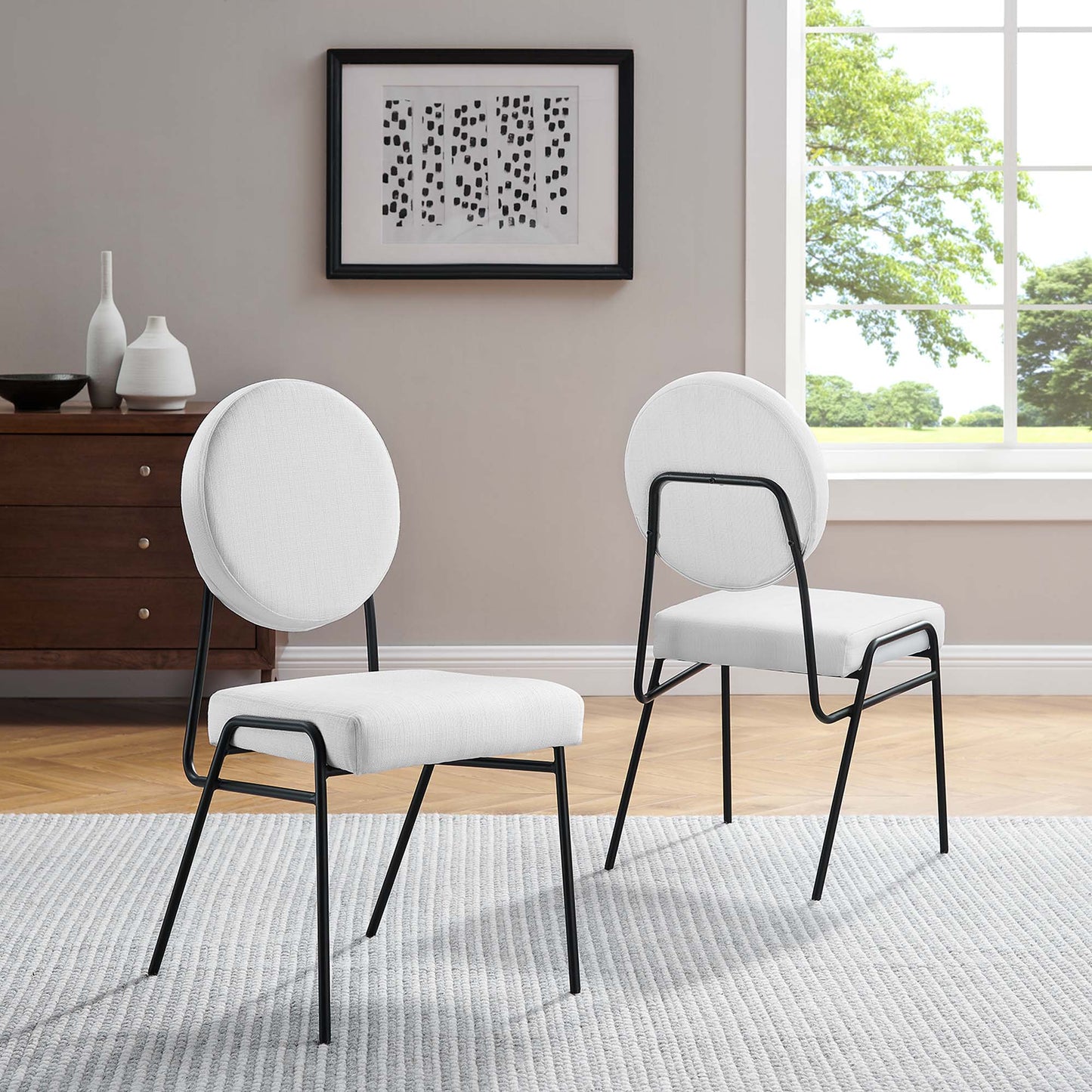 Craft Upholstered Fabric Dining Side Chairs Set of 2