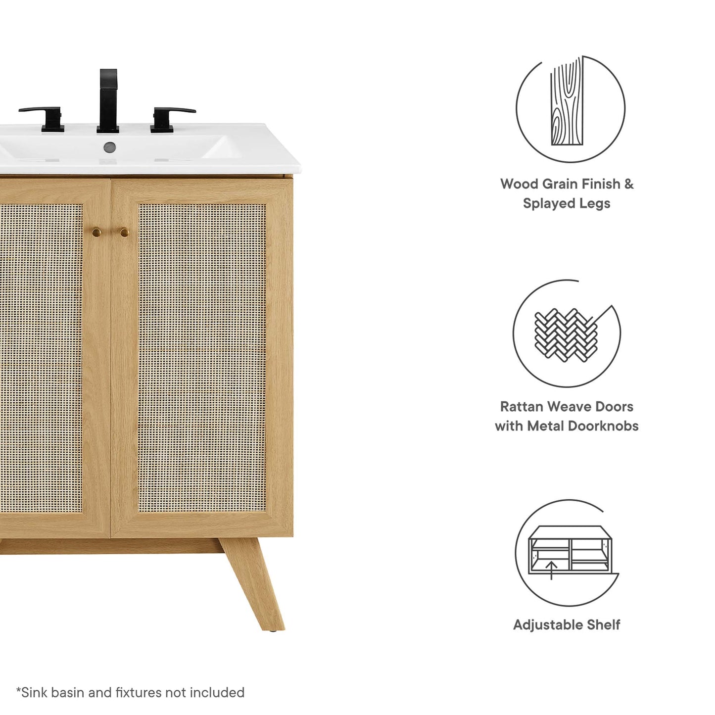 Soma 24” Bathroom Vanity Cabinet (Sink Basin Not Included)