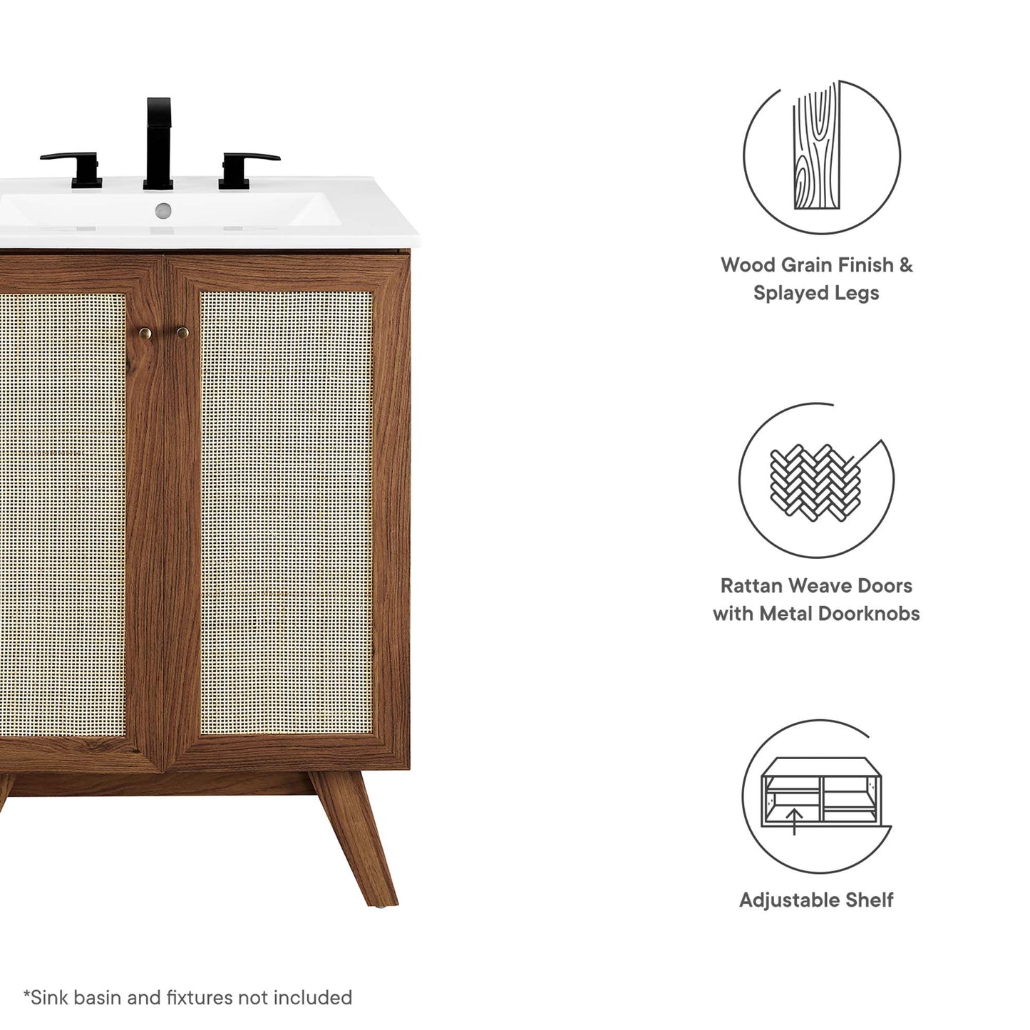 Soma 24” Bathroom Vanity Cabinet (Sink Basin Not Included)