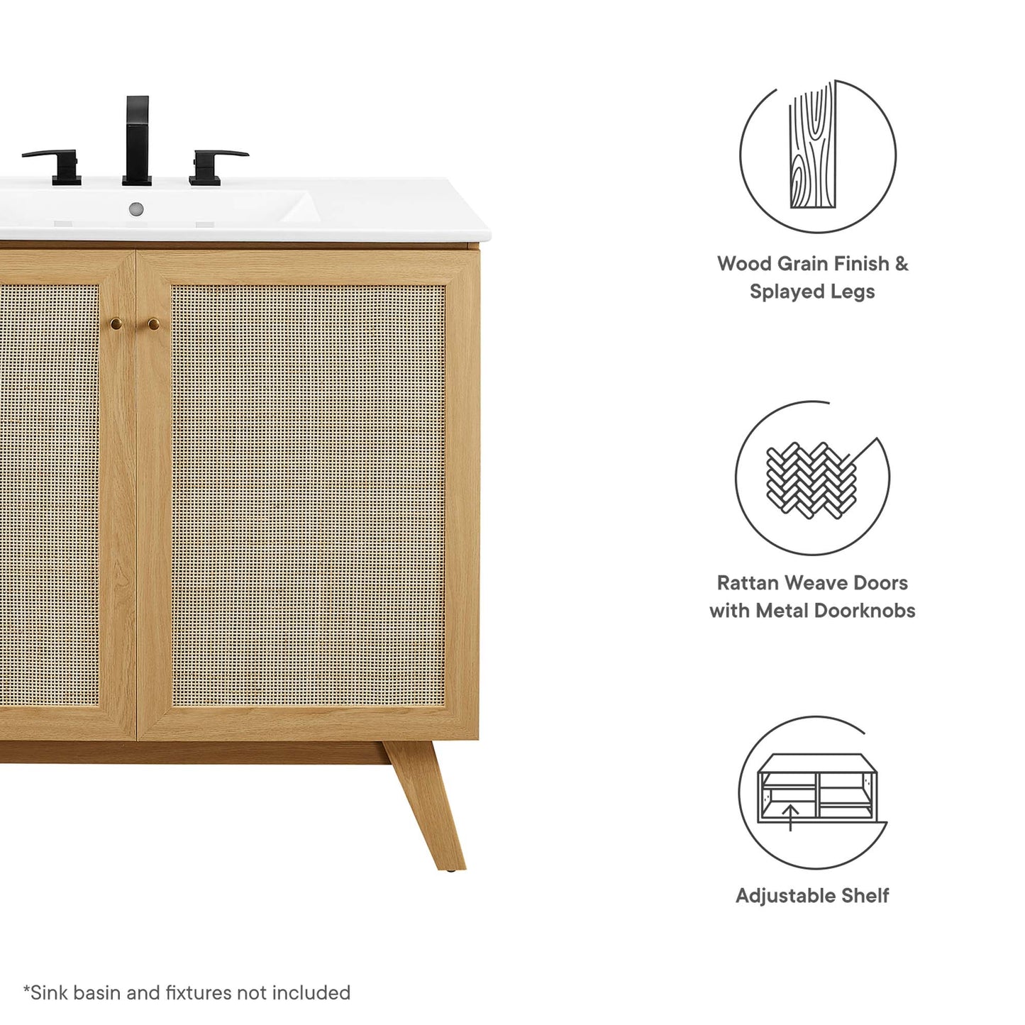 Soma 36” Bathroom Vanity Cabinet (Sink Basin Not Included)