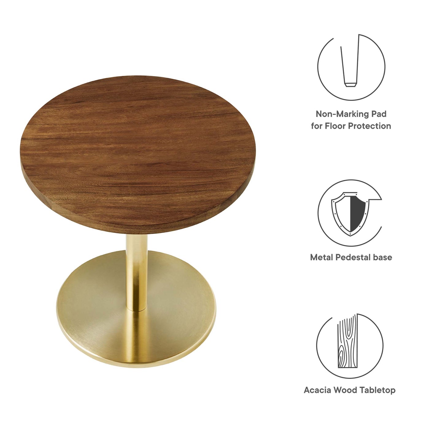 Viva Round Acacia Wood Side Table