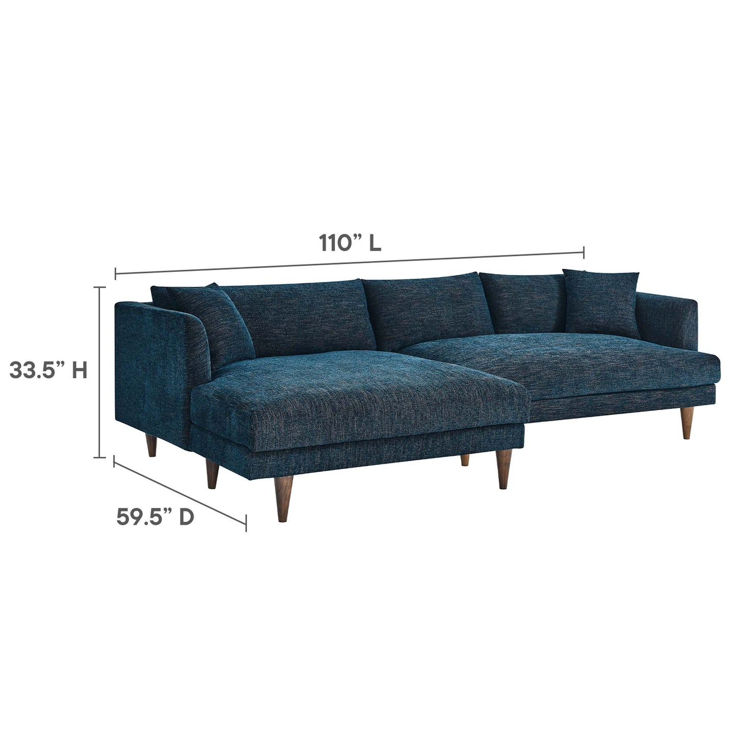 Zoya Left-Facing Down Filled Overstuffed Sectional Sofa