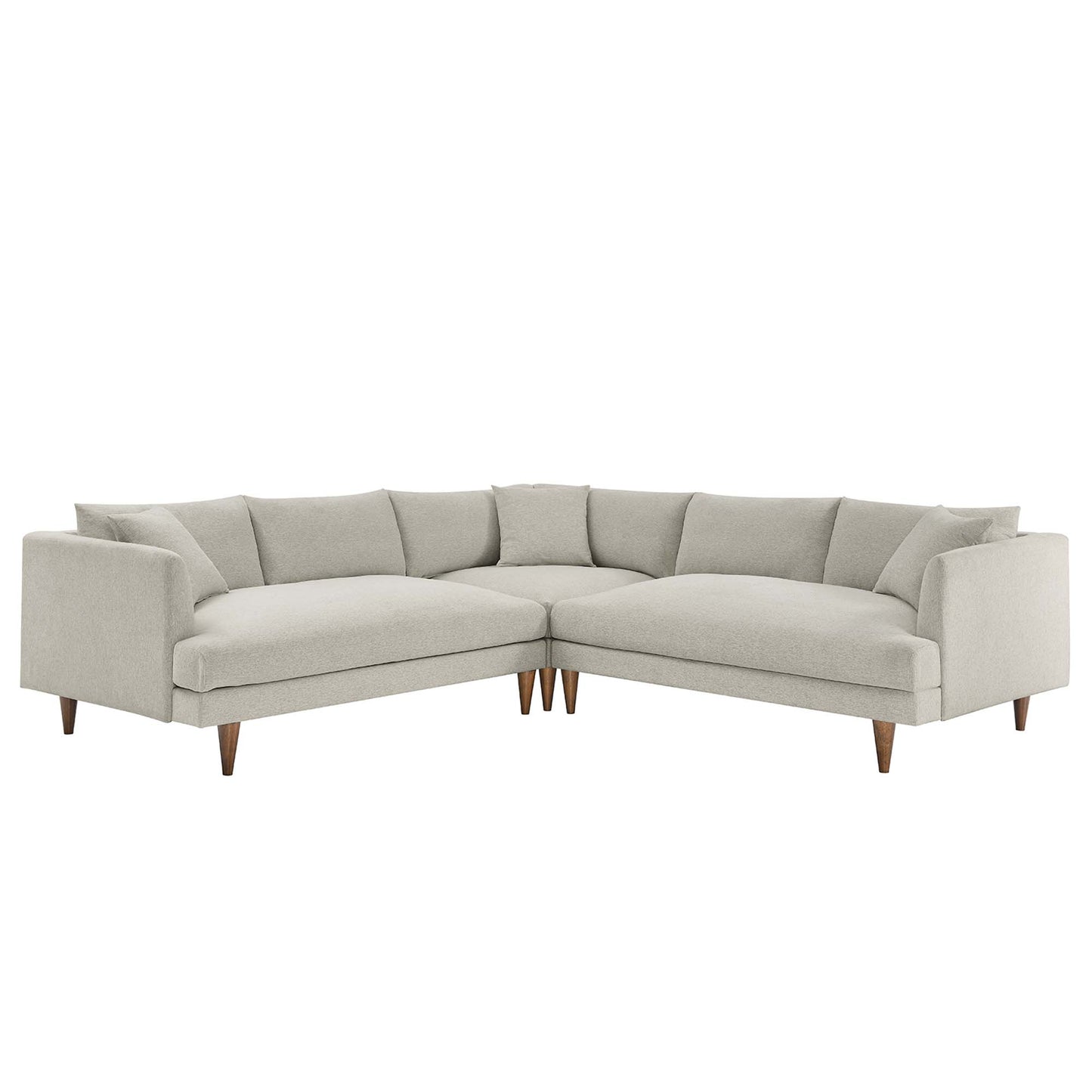 Zoya 3 Piece Down Filled Overstuffed Sectional Sofa