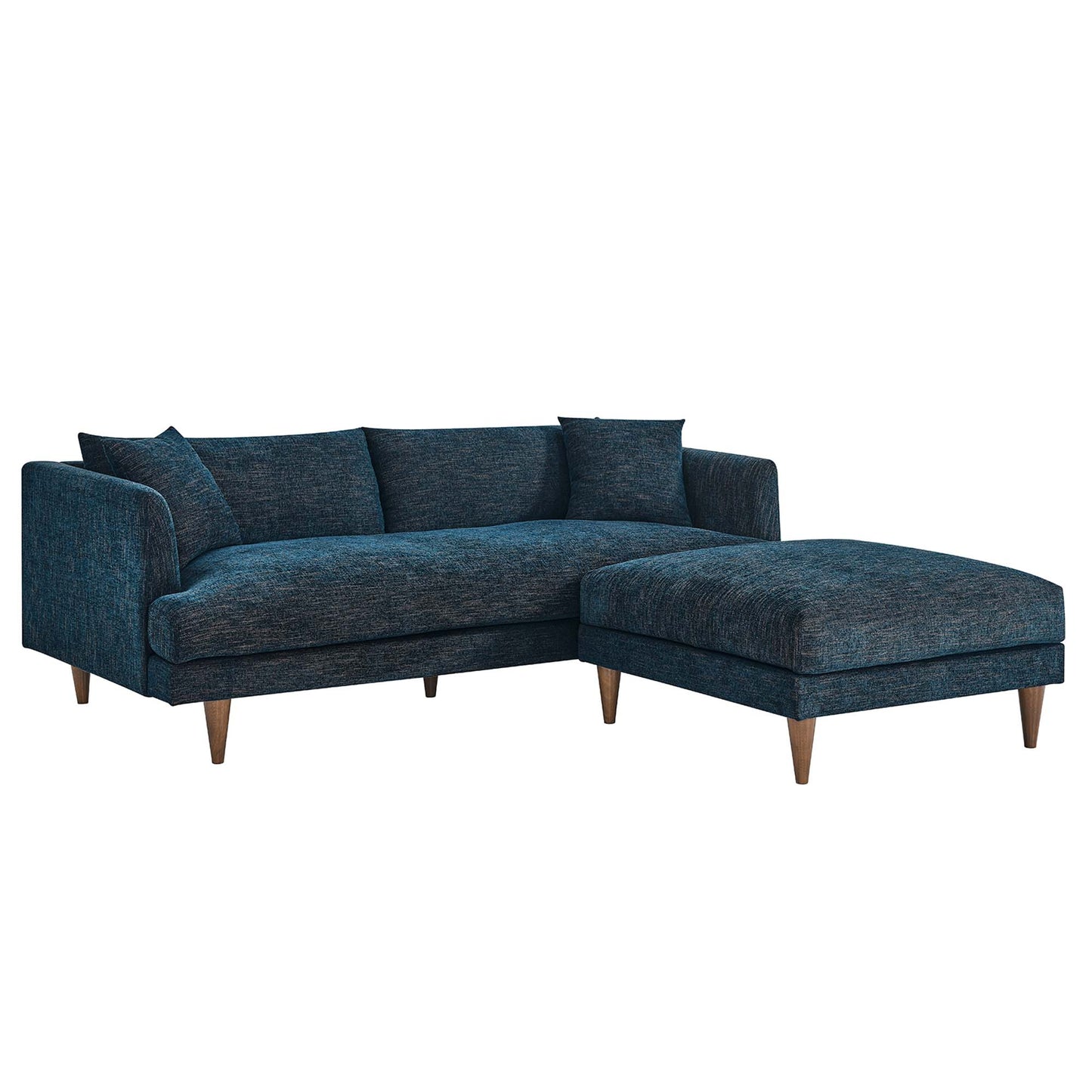 Zoya Down Filled Overstuffed Sofa and Ottoman Set