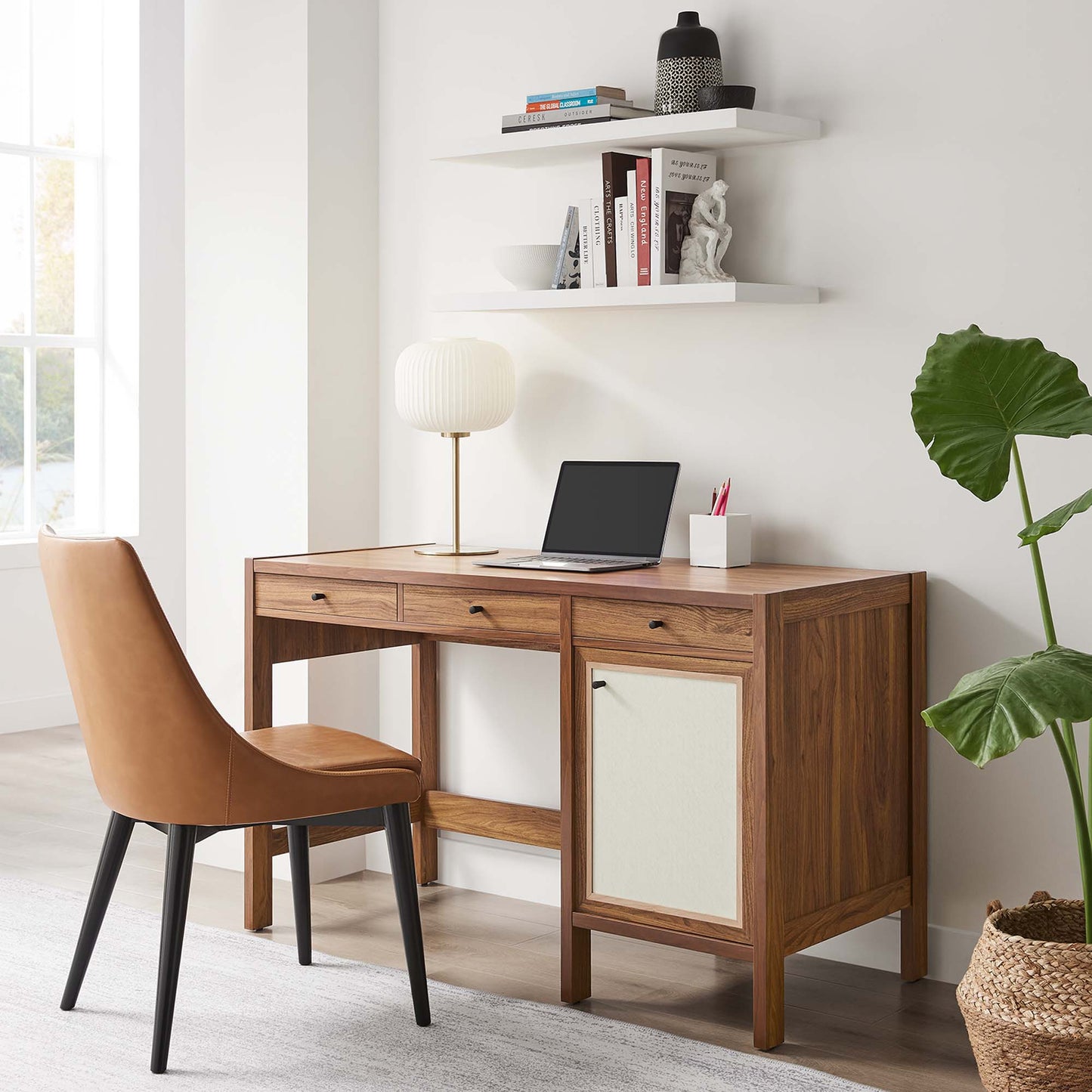 Capri 49" Wood Grain Office Desk