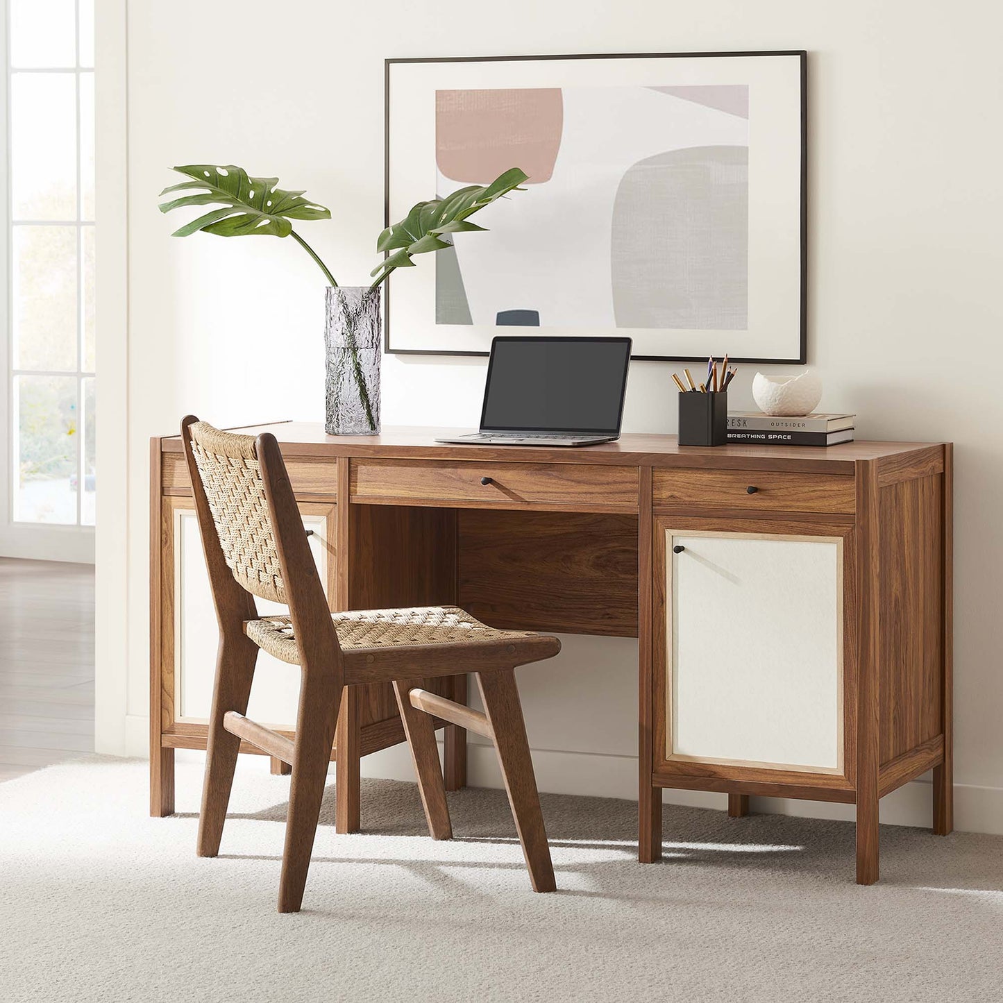 Capri 58" Wood Grain Office Desk