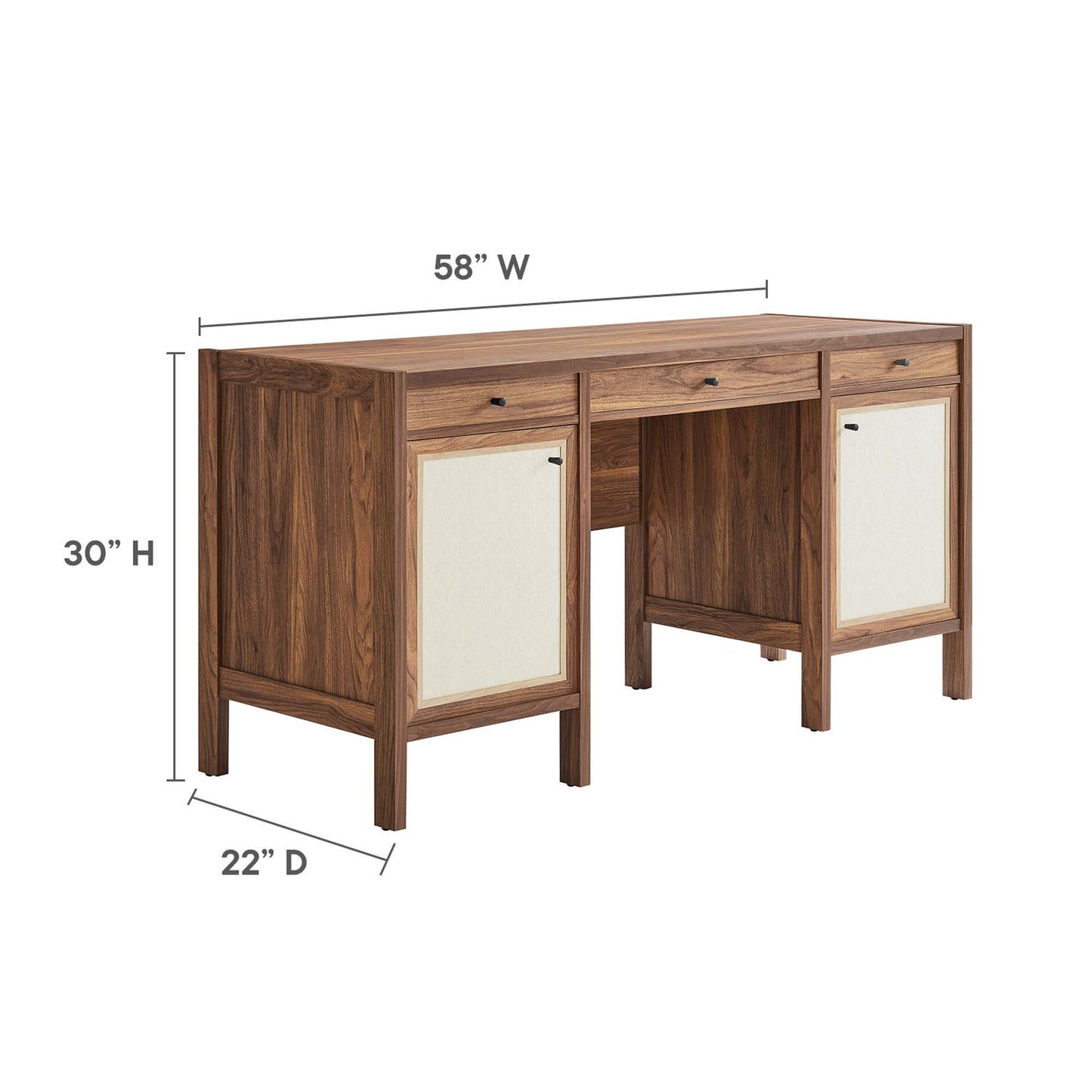 Capri 58" Wood Grain Office Desk