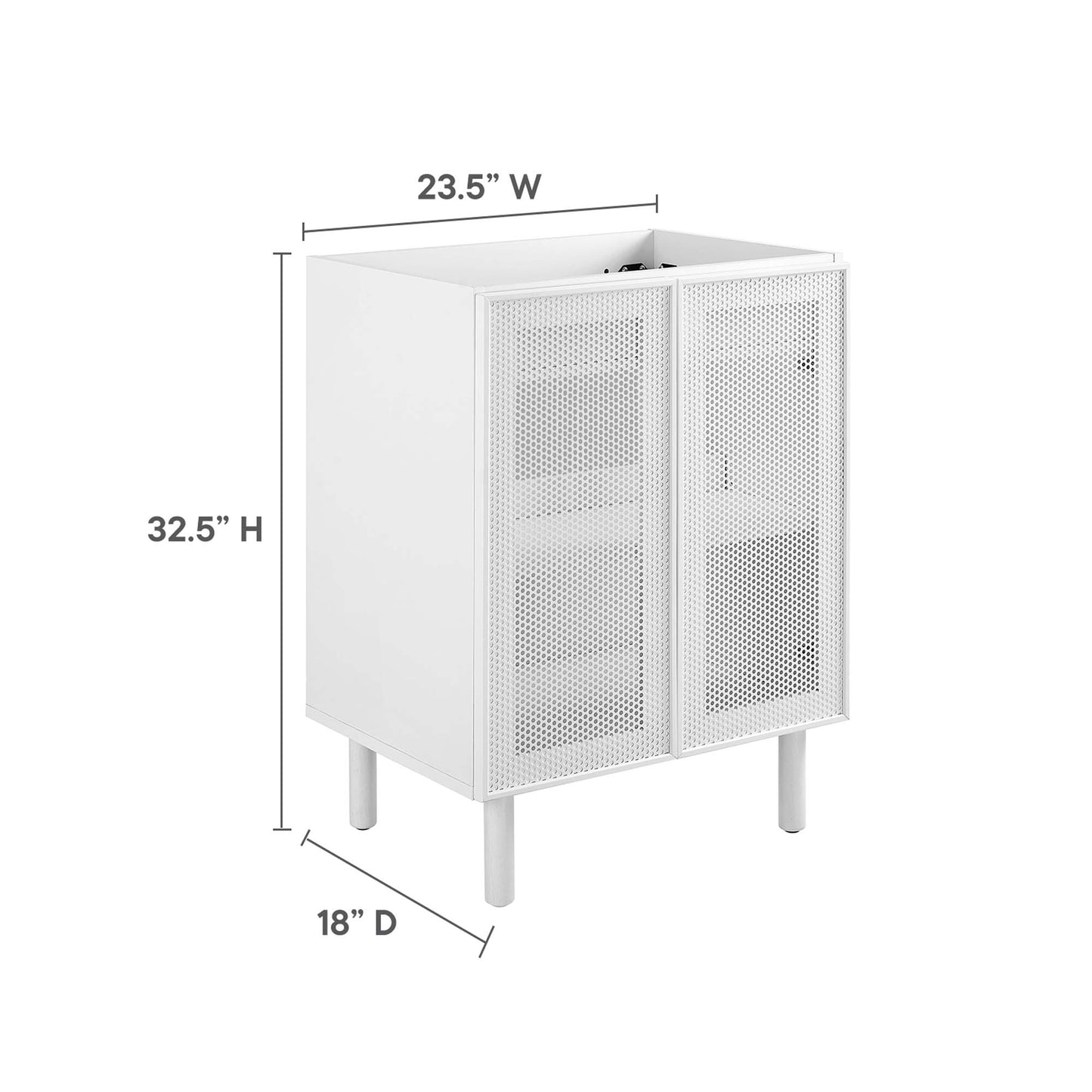 Calla 24" Perforated Metal Bathroom Vanity Cabinet (Sink Basin Not Included)