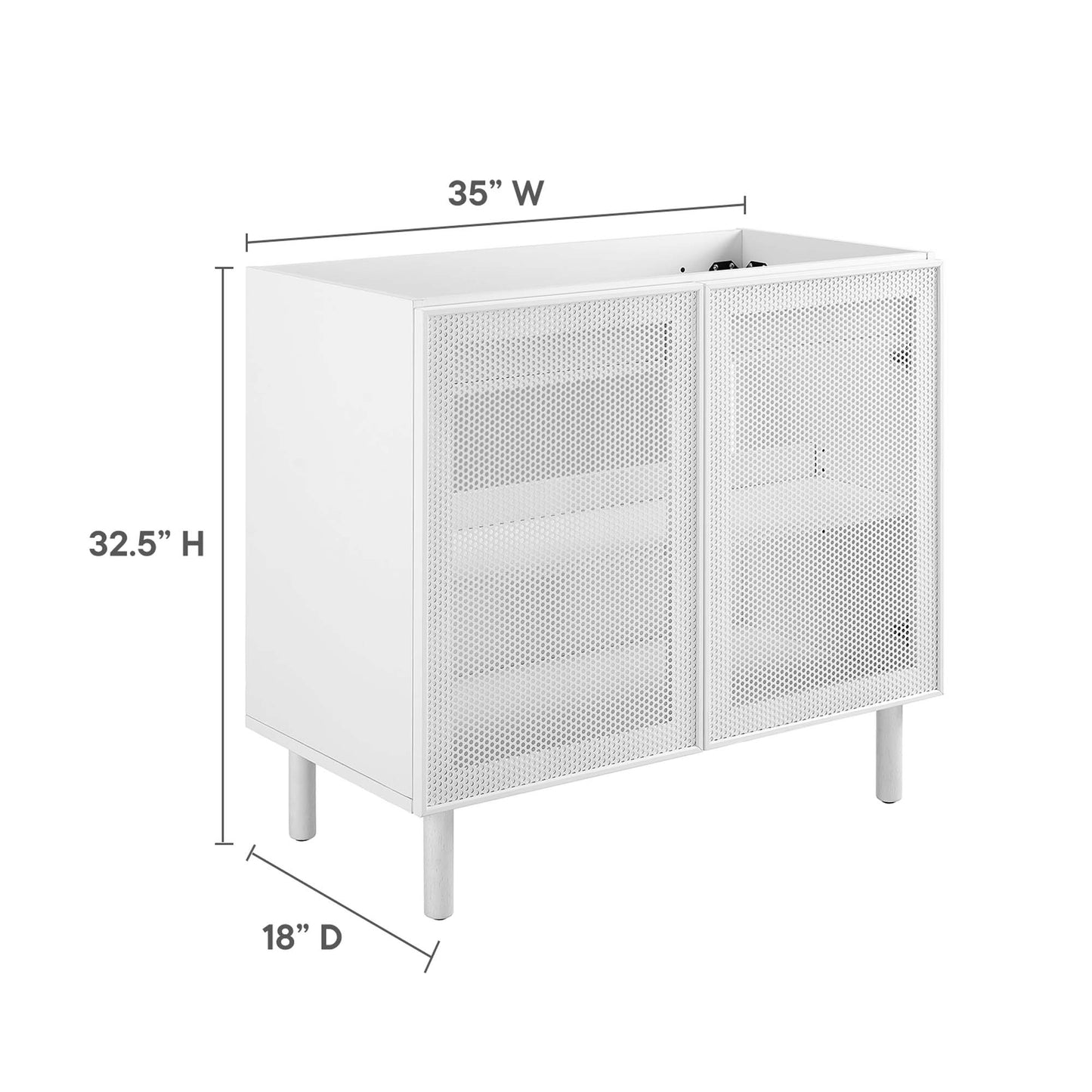 Calla 36" Perforated Metal Bathroom Vanity Cabinet (Sink Basin Not Included)