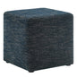 Callum 17" Square Woven Heathered Fabric Upholstered Ottoman