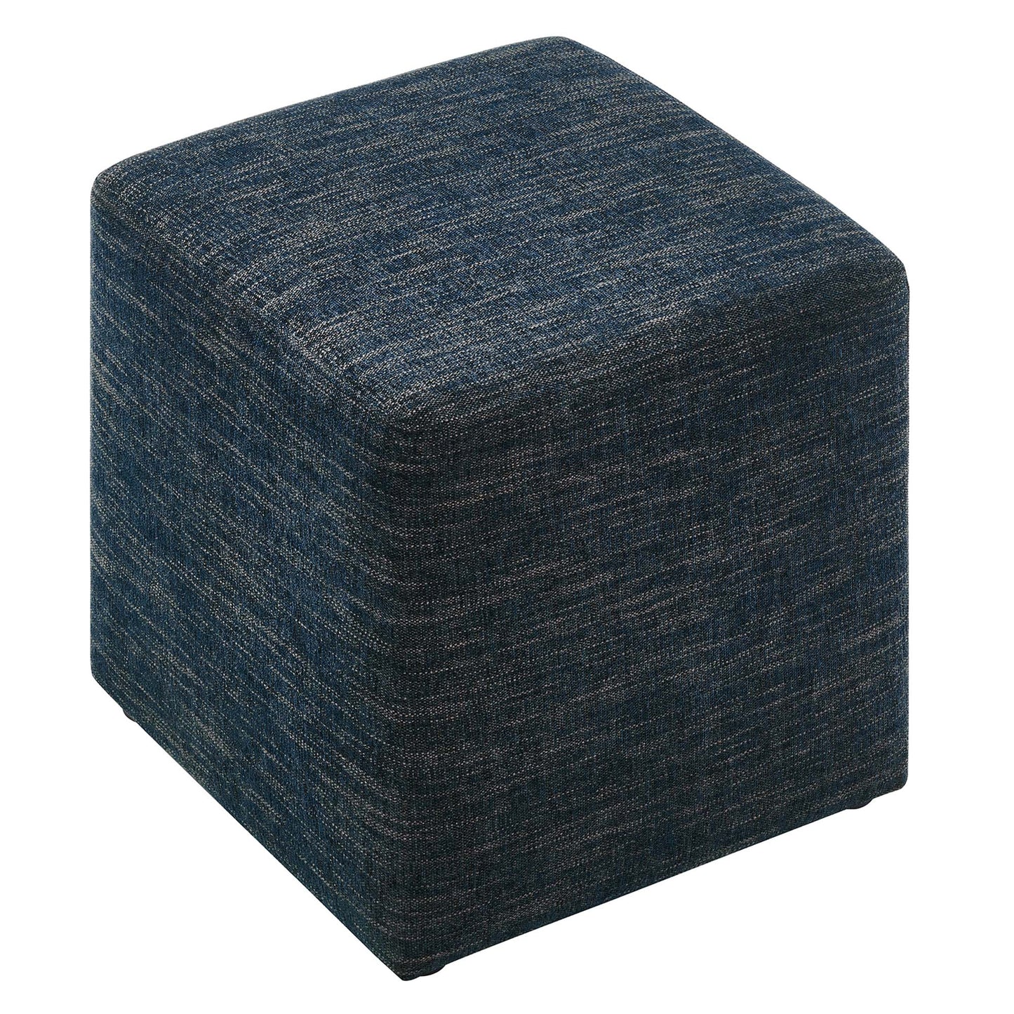 Callum 17" Square Woven Heathered Fabric Upholstered Ottoman