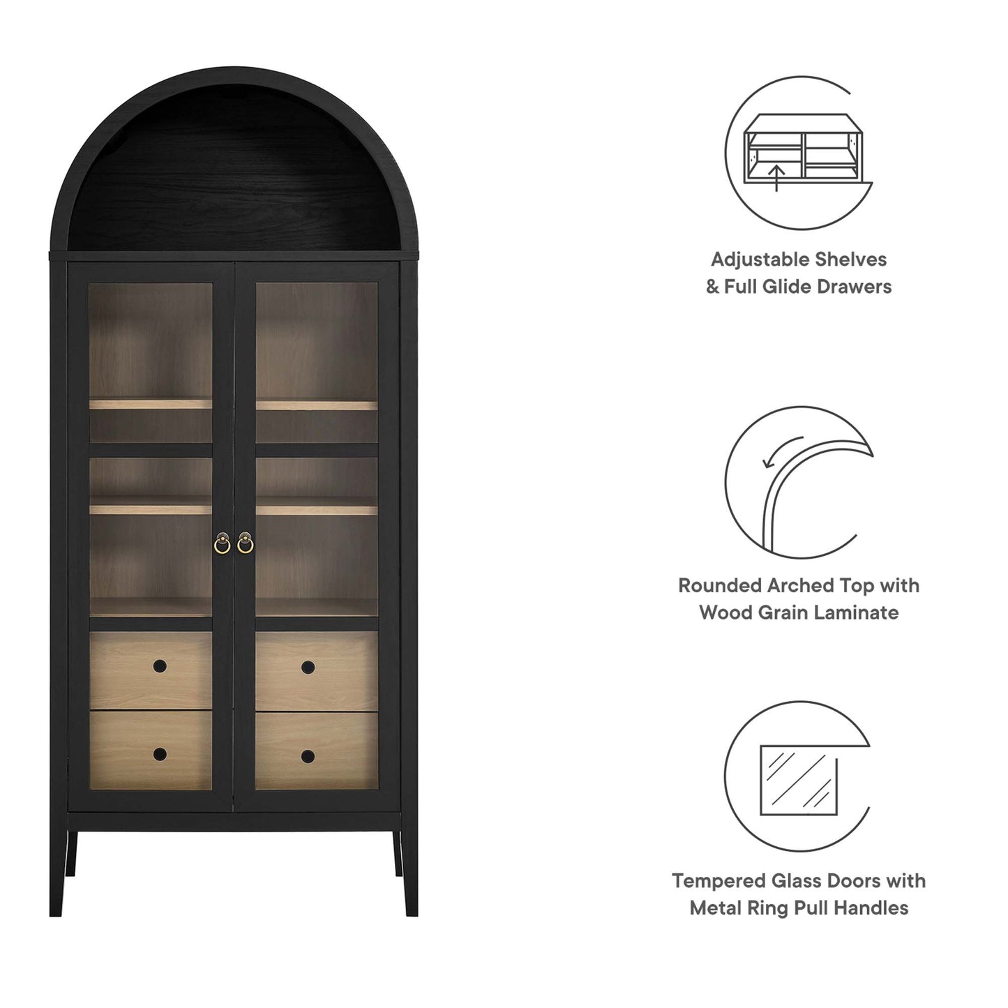 Vitrine de rangement haute en forme d'arche Nolan par Modway