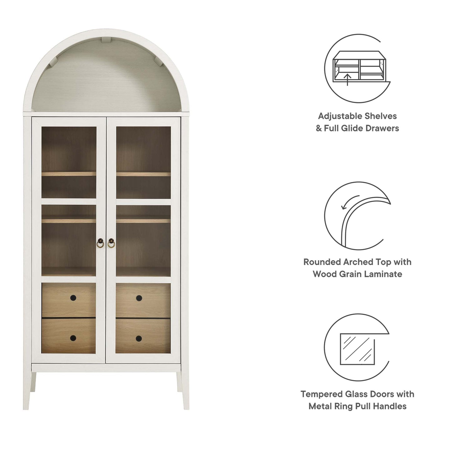 Vitrine de rangement haute en forme d'arche Nolan par Modway