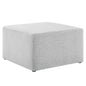 Callum Large 28" Square Woven Heathered Fabric Upholstered Ottoman