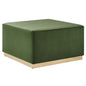 Tilden Large 28" Square Performance Velvet Upholstered Ottoman