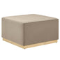 Tilden Large 28" Square Performance Velvet Upholstered Ottoman