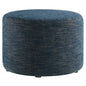 Callum Large 23" Round Woven Heathered Fabric Upholstered Ottoman