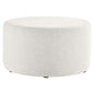 Callum Large 29" Round Woven Heathered Fabric Upholstered Ottoman