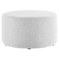 Callum Large 29" Round Woven Heathered Fabric Upholstered Ottoman