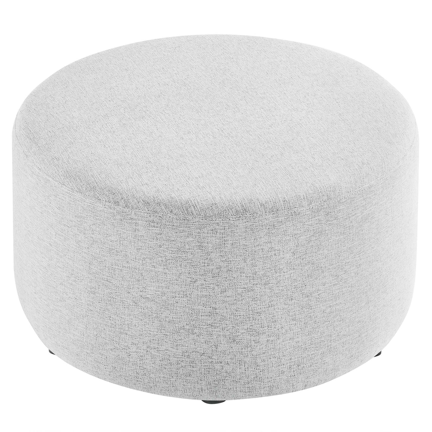 Callum Large 29" Round Woven Heathered Fabric Upholstered Ottoman