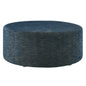 Callum Large 38" Round Woven Heathered Fabric Upholstered Ottoman