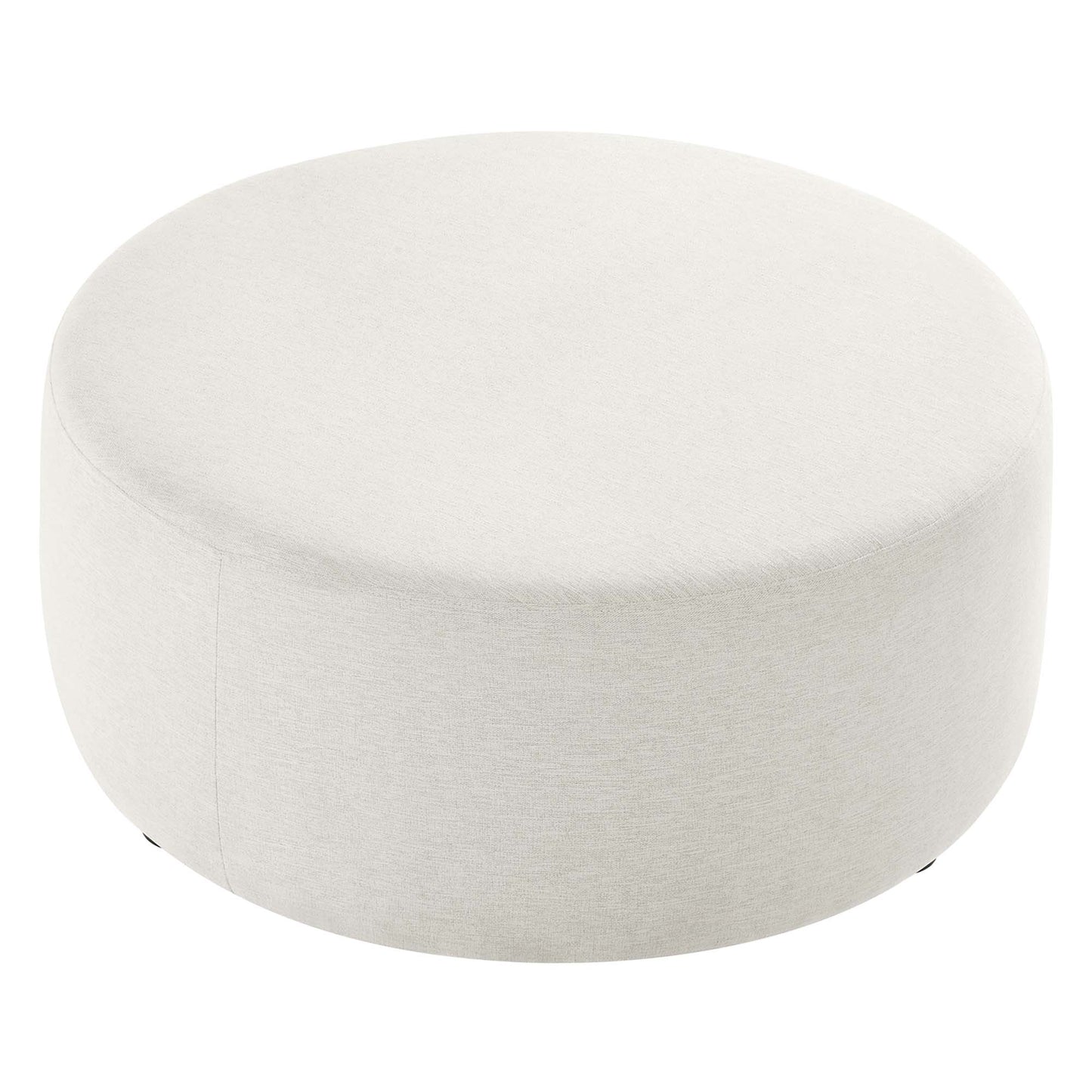 Callum Large 38" Round Woven Heathered Fabric Upholstered Ottoman