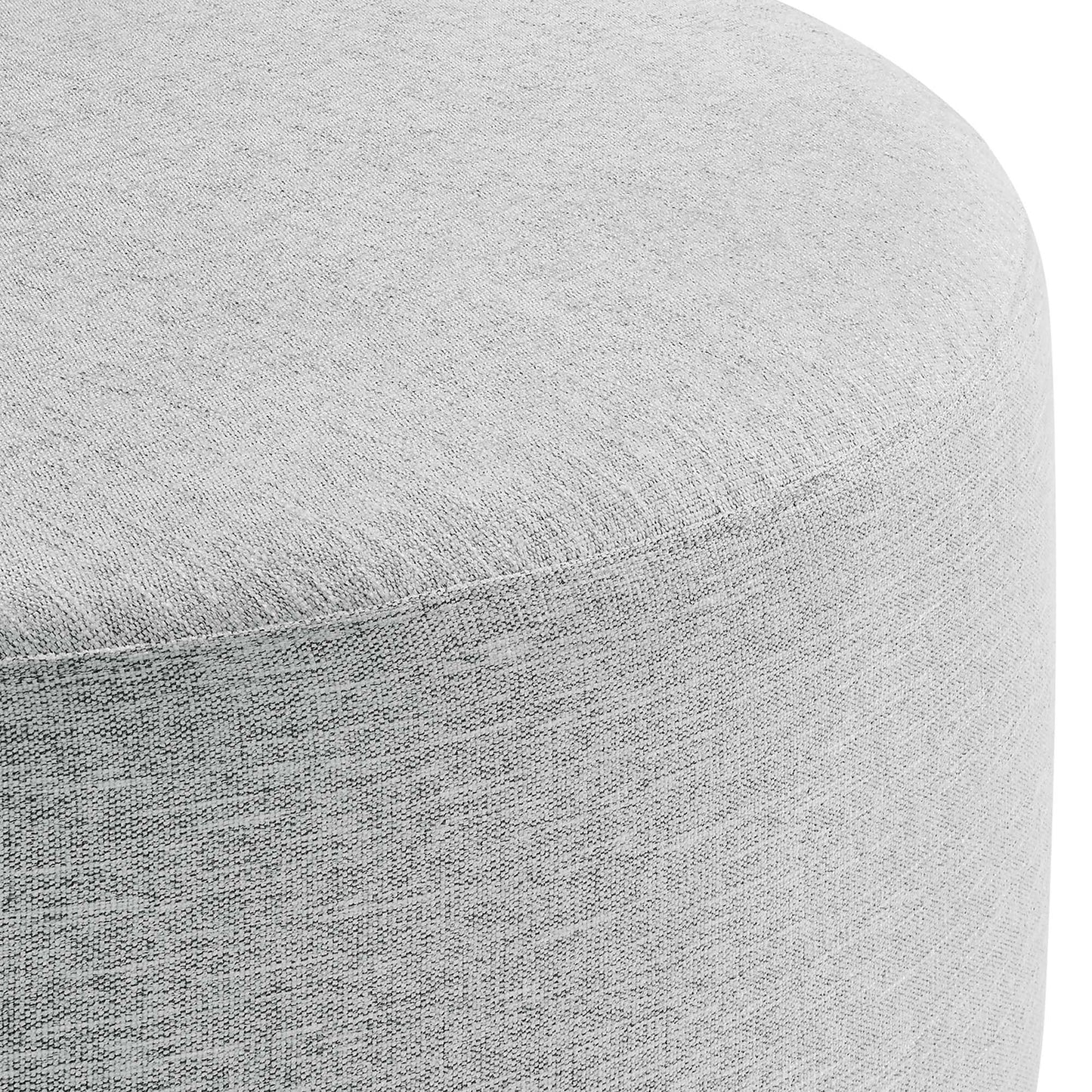 Callum Large 38" Round Woven Heathered Fabric Upholstered Ottoman