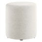 Callum 16" Round Woven Heathered Fabric Upholstered Ottoman