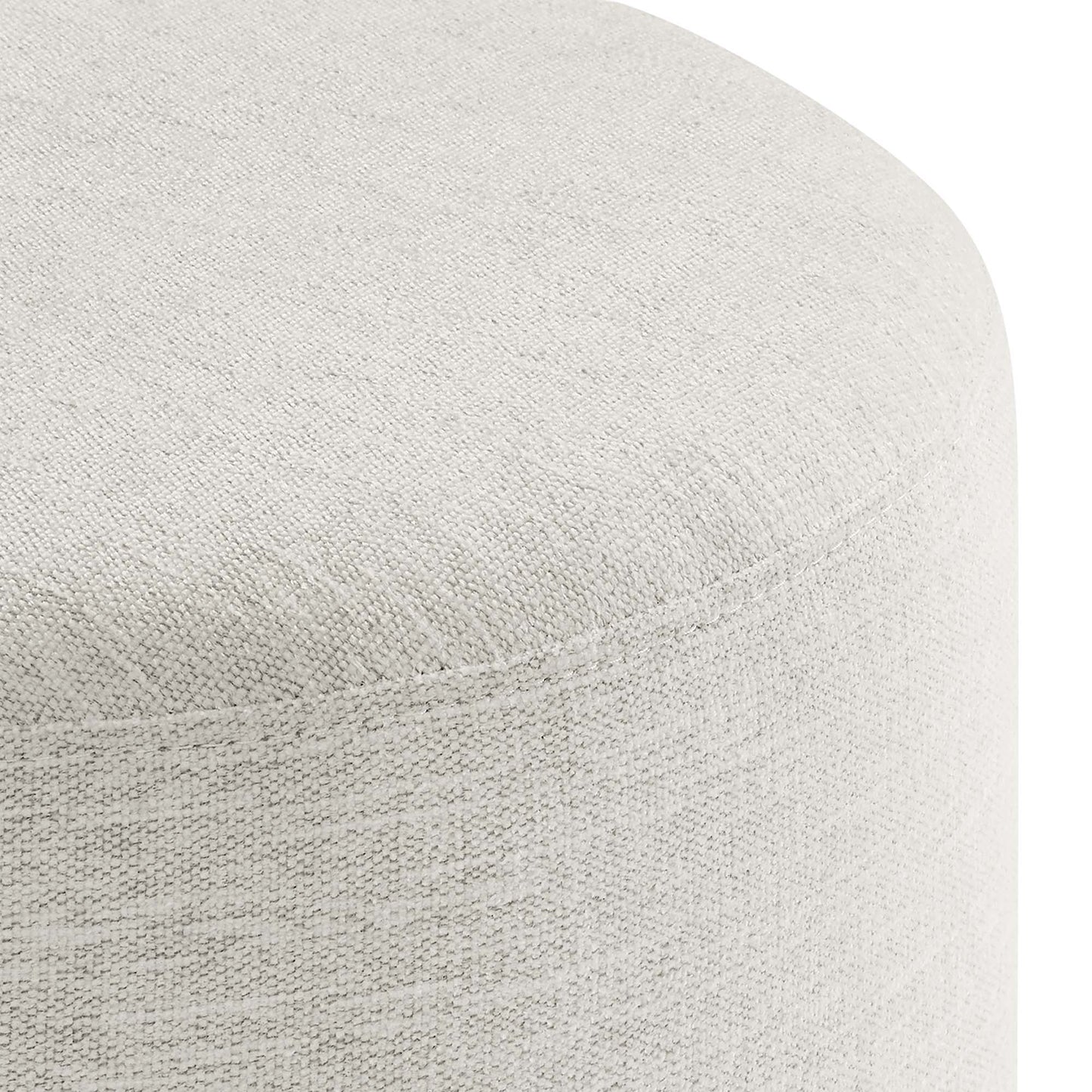 Callum 16" Round Woven Heathered Fabric Upholstered Ottoman